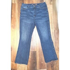 Seven7 Womens Plus 18W Bootcut Leg Jeans Dark Wash High Rise Stretch Denim Blue